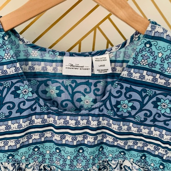 The Vermont Company Store floral paisley tiered layered cotton sleeveless dress - Picture 2 of 7